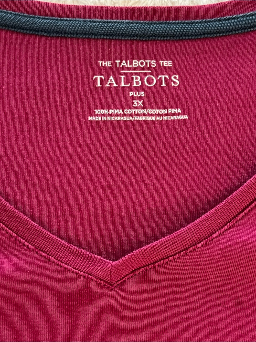 Talbots Long Sleeve V-Neck Top in Raspberry - Picture 5 of 6
